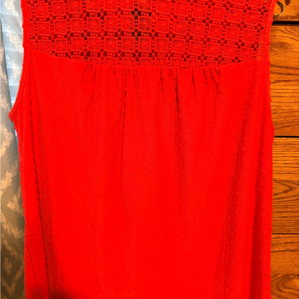 Daniel Rainn Pink Crochet Yoke Dress